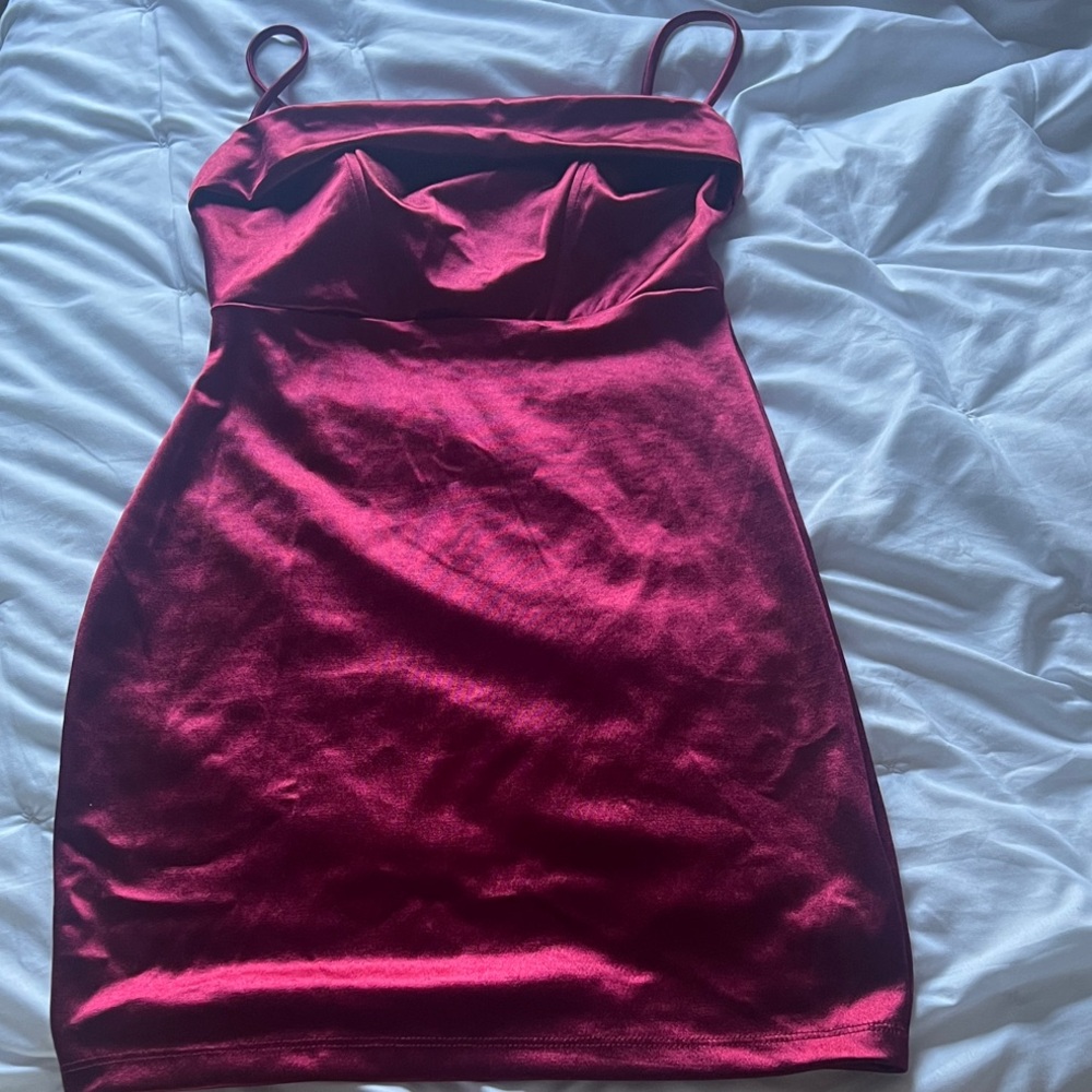 Windsor Fuchsia Satin Mini Dress